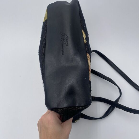 Stone Mountain Vintage Black Canvas Fruit Print Purse Bag 90s Y2k - Picture 9 of 10